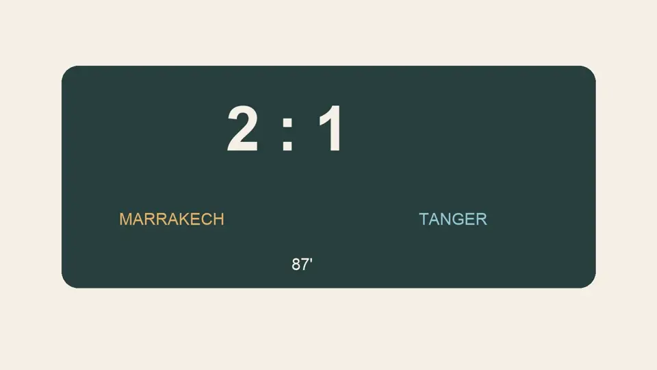 Marrakech batte Tangeri: gol nel finale e classifica ancora aperta · Illustration Almarkaziya