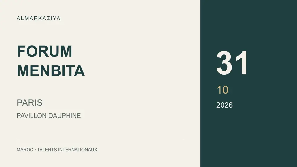 Redaktionelle Grafik zum Menbita-Forum, Paris, 31. Oktober 2026.