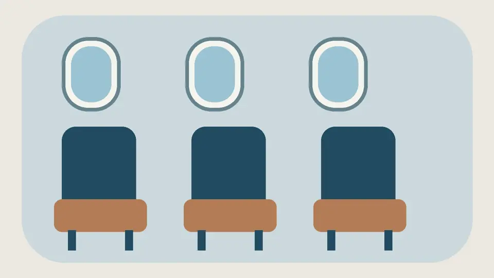 Symbolische Sitze und Flugzeugfenster, keine Darstellung künftiger Kabinen von Royal Air Maroc.