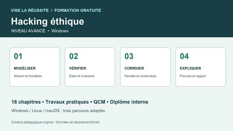 Illustration du parcours Hacking éthique : niveau avancé sur Windows