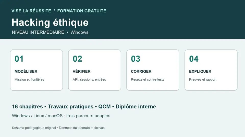 Illustration du parcours Hacking éthique : niveau intermédiaire sur Windows